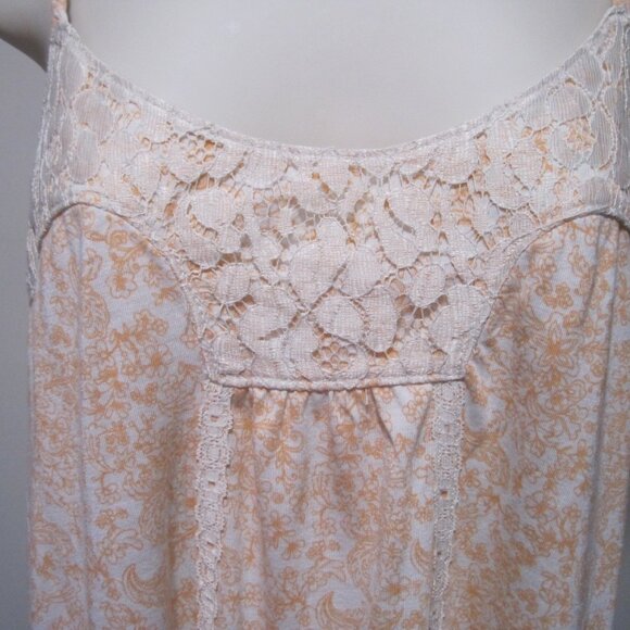 MUDD Adj. Braided Spaghetti Strap Womens Large Halter Tank Top Orange Floral - Picture 3 of 8